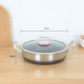 Axyaa Double Ear Stainless Steel Stew Pot with Lid, Non-Stick Pancake Baking Tray
