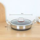 Axyaa Double Ear Stainless Steel Stew Pot with Lid, Non-Stick Pancake Baking Tray