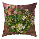 Axyaa Natural Flower Bird Linen Cushion Cover ��� Decorative Pillow Cases