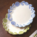 Axyaa Retro Flower Vine Ceramic Plate: High-end Steak Plate for Home & Restaurant