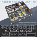 Axyaa Hexagon LED Garage Lights with Honeycomb Detailing for Auto Repair Workshop