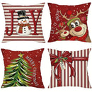 Fawn Christmas Tree Red Pillow Cover 45x45cm Axyaa Branded Home Decoration