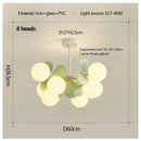 Axyaa Magic Beans Green Leaf Chandelier - Modern French Ceiling LED Hanging Lamp for Kids & Living Room