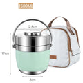Axyaa Stainless Steel Bento Lunch Box Set with Chopsticks and Spoon