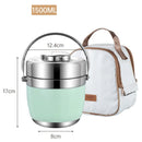 Axyaa Stainless Steel Bento Lunch Box Set with Chopsticks and Spoon