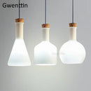 Axyaa Glass Bottle Pendant Lights: Modern LED Hanging Lamp for Home Kitchen Dining Decor