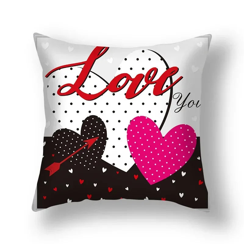 Axyaa Nordic Love Pillowcase 45x45cm - Home Decorative Throw Pillow Cover