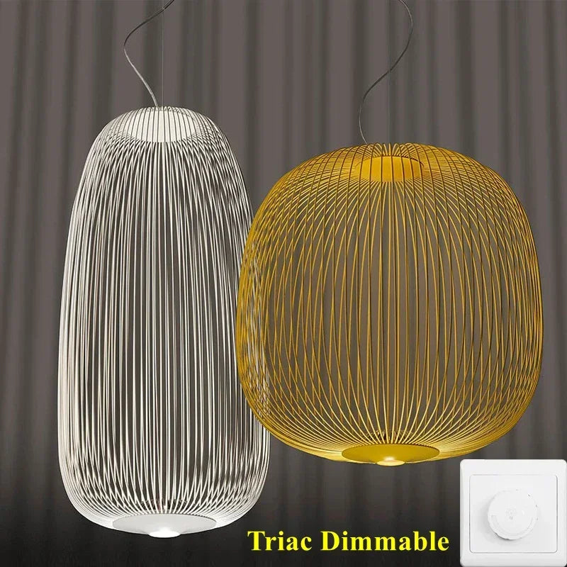 Axyaa Retro LED Spokes Pendant Lamp: Modern Industrial Hanging Light