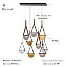 Axyaa Amber Glass Chandelier LED Pendant Light Industrial Nordic Style