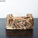 Axya Solid Wood Tissue Box Desktop Organizer and Napkin Holder