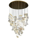 Axyaa LED Art Acrylic Pendant Light: Creative Staircase Chandelier & Restaurant Decor Lamps