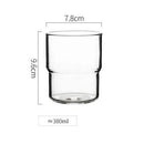 Axyaa 300-380ml Stackable Glass Mug Tumbler Cup in Various Colors for Hot/Cold Beverages