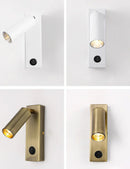 Axyaa Black Brass LED Wall Lamp Sconce with Switch and USB Port, 3W Spotlight