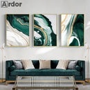 Green Marble Abstract Canvas Wall Art by Axyaa - Modern Nordic Home Decor