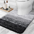 Axyaa Plush Microfiber U-Shaped Bathroom Mat Soft Absorbent Non-Slip Toilet Rugs
