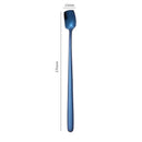 Axyaa Stainless Steel Square Coffee Spoons - Long Handle Dessert Spoons for Kitchen
