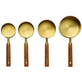Axyaa Stainless Steel Measuring Cups & Spoons Set with Wooden Handle