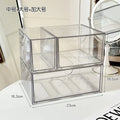 Axyaa Acrylic Makeup Storage Box Set with Drawer & Cotton Swab Organizer