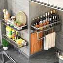 Axyaa Kitchen Storage Rack: Waterproof, Multi-functional Knife and Seasoning Holder