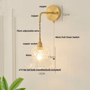 Axyaa Flower Glass LED Wall Sconce Pull Chain Switch Nordic Modern Light