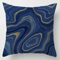Axyaa Blue Geometric Marble Stripe Line Pillowcases - Set of 2