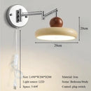 Axyaa French Retro Swing Arm Wall Lamp - Cream Style, Bedroom Bedside, Wiring-Free
