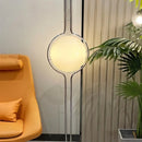 Axyaa Chrome Metal LED Floor Lamp with White Acrylic Ball Lights