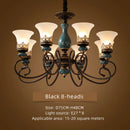 Axyaa Retro Ceramic Chandelier with Glass Lampshade for Living Room, Bedroom, Dining Room