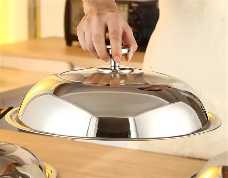 Axya Stainless Steel Tempered Glass Lid for 24-38cm Pans
