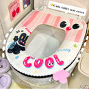 Axyaa Bunny Toilet Seat Cover Zip Winter Portable Kawaii Funny Children's Home