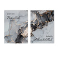 Islamic Bismillah Alhamdulillah Blue Gray Gold Marble Canvas Wall Art by Axyaa