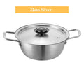 Axyaa Stainless Steel Ramen Pot with Lid - Non-Stick Saucepan for Induction Cooker