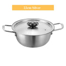 Axyaa Stainless Steel Ramen Pot with Lid - Non-Stick Saucepan for Induction Cooker