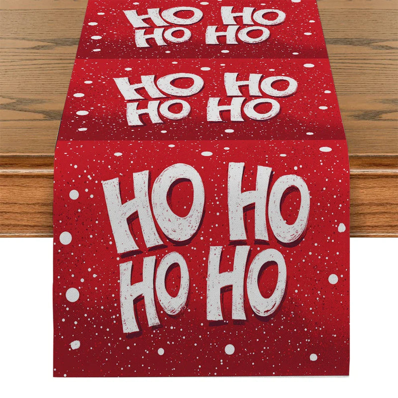 Axyaa Christmas Polka Dot Table Runner - Festive Kitchen & Dining Room Decor