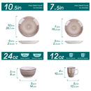 Axya™ Bella-C Porcelain Dinner Set - 16 Pieces Vintage Ceramic Plate, Bowl, Mug Set