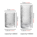 Axyaa Striped Glass Cup for Coffee, Juice, Milk - Ideal for Home & Hospitality