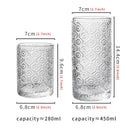 Axyaa Carved Glass Latte Coffee Cup - Ideal for Home, Restaurants, Cafes