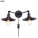 Axyaa Industrial Vintage Iron 2-Head LED Wall Lamp for Living Room and Bedside