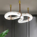 Axyaa Marble Pendant Light: Modern Minimalist Nordic Design Chandelier for Villa Decoration
