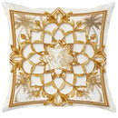 Axyaa Golden Ornate Pattern Cushion Cover for Sofa, Bedroom, Car
