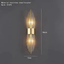 Axyaa Modern Clear Glass Wall Sconce Living Room Bedside Lamp E14 G9 Bulb Gold Black
