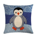 Axyaa Cartoon Animal Linen Throw Pillow Cover Home Sofa Bed Decoration 45*45cm