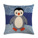Axyaa Cartoon Animal Linen Throw Pillow Cover Home Sofa Bed Decoration 45*45cm