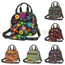 Axyaa Hippie Flower Insulated Lunch Bag with Adjustable Strap