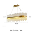 Axyaa Modern Glass LED Pendant Chandelier for Dining Room with Dimmable Metal Suspension