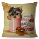 Axyaa Cartoon Pet Dog Print Pillow Covers 45x45cm for Home and Car Decor