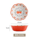 Axyaa Flower Fruit Pattern Ceramic Bowl Set