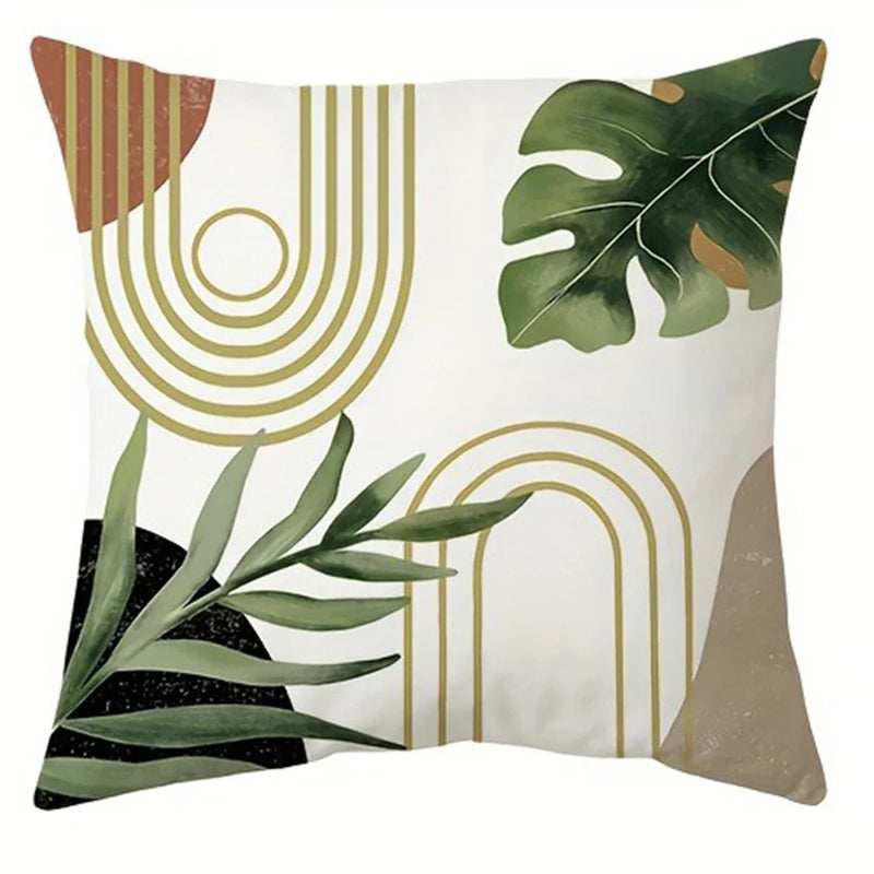 Axyaa Geometric Leaf Pattern Pillow Cover Home Decoration Sofa Cushion