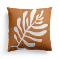 Axyaa Nordic Orange Geometric Flower Print Throw Pillow Cover for Home and Office