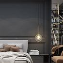 Axyaa Modern Clear Glass Globe LED Pendant Chandelier for Dining Room Kitchen Bedroom